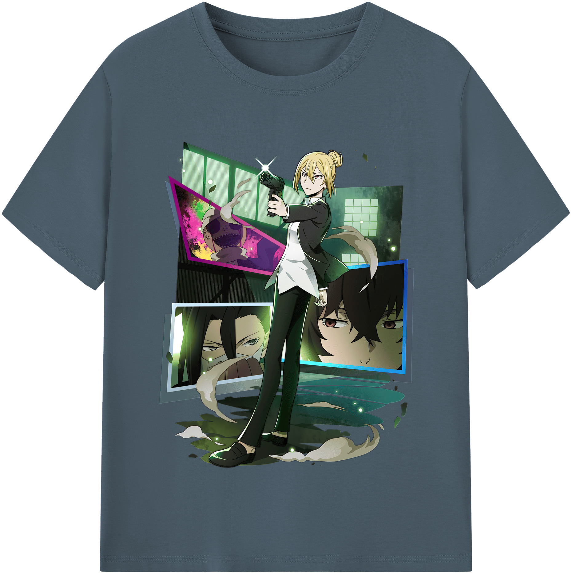 （画像用） 文豪ストレイドッグス Bungo Stray Dogs 綿100％半袖Tシャツ（フロントプリント）